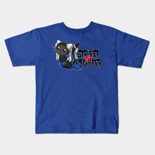 Street Cat Fighter Chun Li Kids T-Shirt by SkittyAnimates